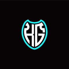 Initial K G letter with shield modern style logo template vector