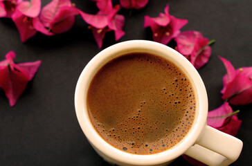 cup of coffee top view