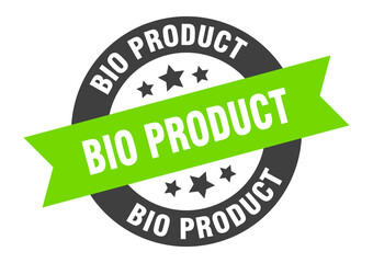 bio product sign. round ribbon sticker. isolated tag