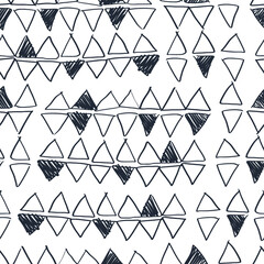 Abstract seamless pattern of ink triangles.