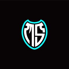 Initial M S letter with shield modern style logo template vector
