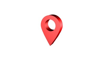 3d illustration icon of location point simple shapes