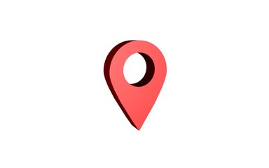 3d illustration icon of location point simple shapes