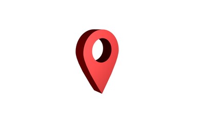 3d illustration icon of location point simple shapes