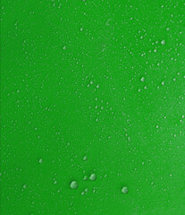 Water drops on a green background. Clean water