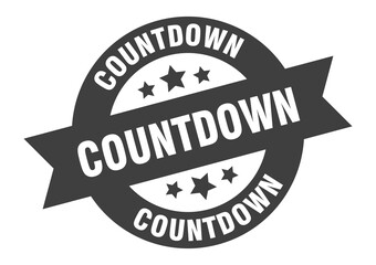 countdown sign. round ribbon sticker. isolated tag