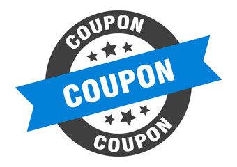 coupon sign. round ribbon sticker. isolated tag