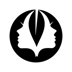 Natural Beauty Logo Design Template. Women's Health Care Logo Design. Line art, painting art, tattoo art.face logo