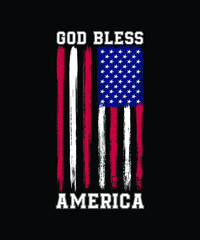God Bless America - American flag design - grunge American flag