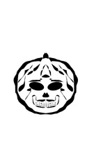 pumpkin illustration with scary skull face. very suitable for halloween celebrations