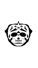 pumpkin illustration with scary skull face. very suitable for halloween celebrations