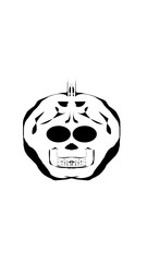 pumpkin illustration with scary skull face. very suitable for halloween celebrations