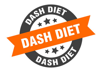 Fototapeta premium dash diet sign. round ribbon sticker. isolated tag