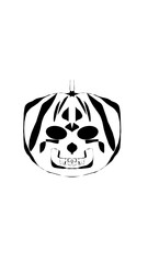 pumpkin illustration with scary skull face. very suitable for halloween celebrations