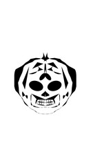 pumpkin illustration with scary skull face. very suitable for halloween celebrations