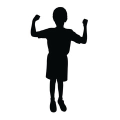 a boy body silhouette vector