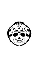 pumpkin illustration with scary skull face. very suitable for halloween celebrations