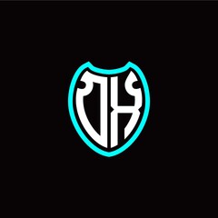 Initial O X letter with shield modern style logo template vector