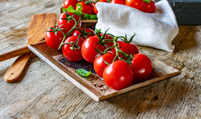 fresh and ripe vine tomatoes 