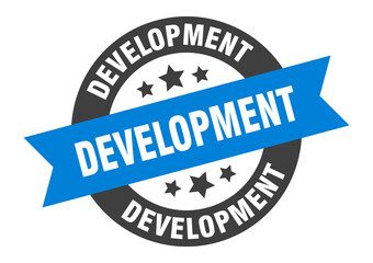 development sign. round ribbon sticker. isolated tag