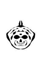 pumpkin illustration with scary skull face. very suitable for halloween celebrations