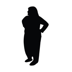 a fat woman body silhouette vector