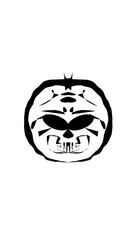 pumpkin illustration with scary skull face. very suitable for halloween celebrations