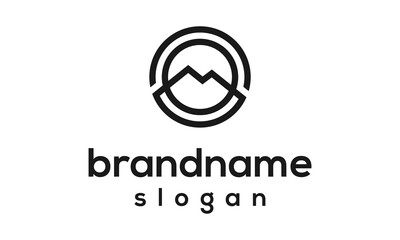 Simple mountain logo design vector