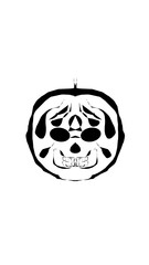 pumpkin illustration with scary skull face. very suitable for halloween celebrations