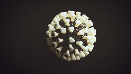 Macro Shot of Covid-19 Virus Black an White