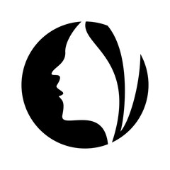Natural Beauty Logo Design Template. Women's Health Care Logo Design. Line art, painting art, tattoo art.face logo