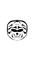 pumpkin illustration with scary skull face. very suitable for halloween celebrations