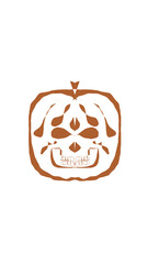 pumpkin illustration with scary skull face. very suitable for halloween celebrations