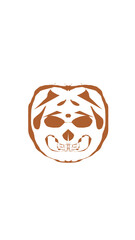 pumpkin illustration with scary skull face. very suitable for halloween celebrations