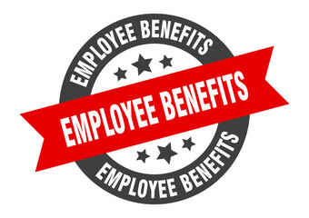 employee benefits sign. round ribbon sticker. isolated tag
