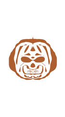 pumpkin illustration with scary skull face. very suitable for halloween celebrations