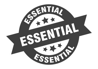 essential sign. round ribbon sticker. isolated tag