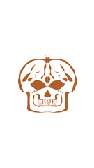 pumpkin illustration with scary skull face. very suitable for halloween celebrations