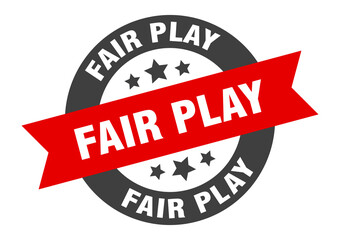 fair play sign. round ribbon sticker. isolated tag