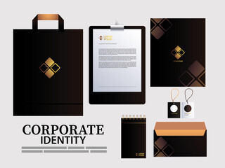 clip board and bag paper for elements of brand identity