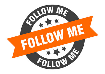 Fototapeta premium follow me sign. round ribbon sticker. isolated tag