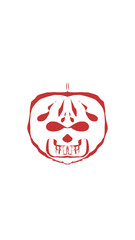 pumpkin illustration with scary skull face. very suitable for halloween celebrations