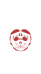 pumpkin illustration with scary skull face. very suitable for halloween celebrations