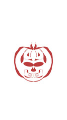 pumpkin illustration with scary skull face. very suitable for halloween celebrations