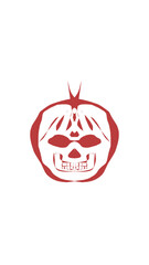 pumpkin illustration with scary skull face. very suitable for halloween celebrations