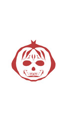 pumpkin illustration with scary skull face. very suitable for halloween celebrations