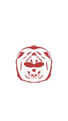 pumpkin illustration with scary skull face. very suitable for halloween celebrations