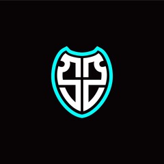 Initial S Z letter with shield modern style logo template vector