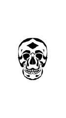 pumpkin illustration with scary skull face. very suitable for halloween celebrations