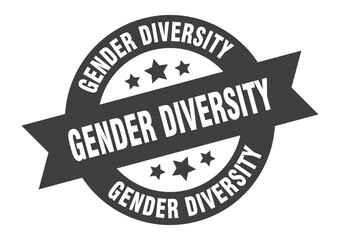 Obraz premium gender diversity sign. round ribbon sticker. isolated tag